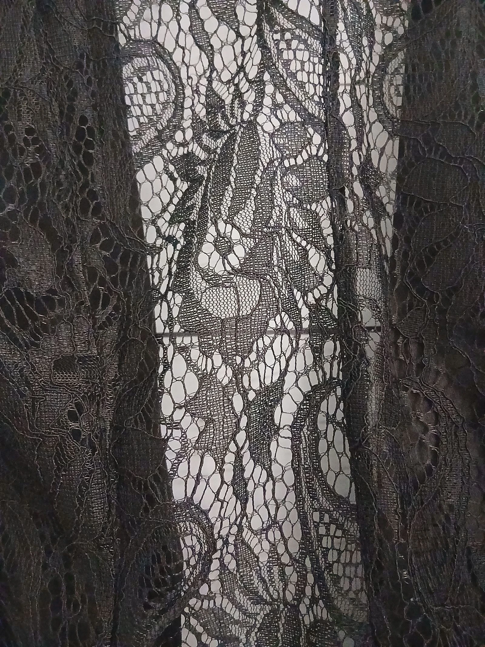 Veste / Blazer preto de dois materiais com renda – photo 11